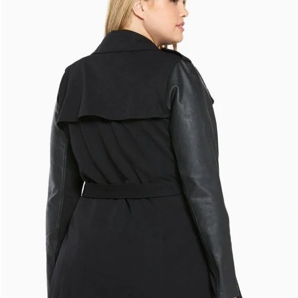 Torrid Women's Black Trench Coat 1 - Picture 2 of 8
